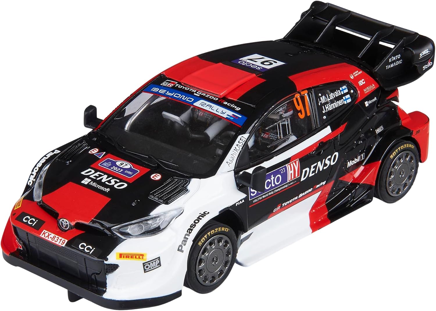 Detalle de SCALEXTRIC Advance Toyota Yaris WRC - Latvala Finland '23, samochód torowy 1:32