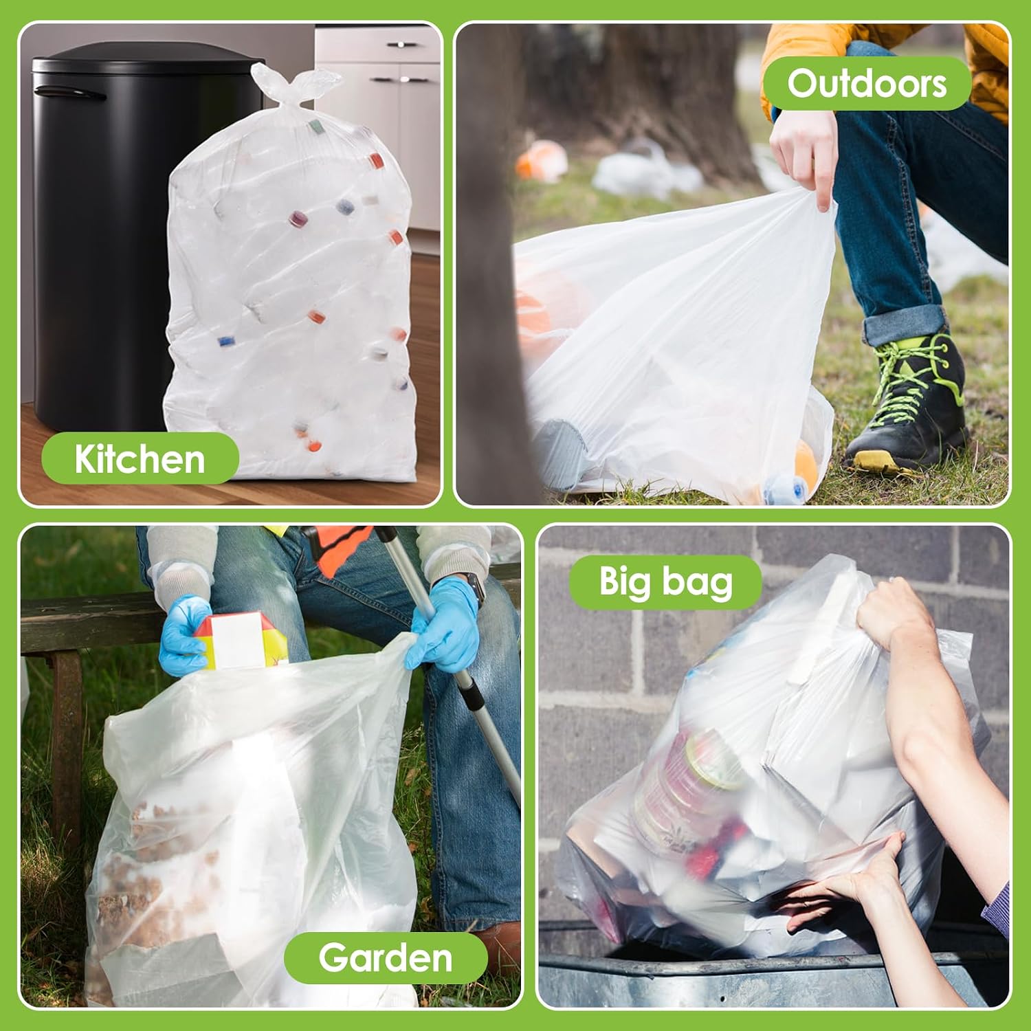 Detalle 2 de Teivio 55–60 Gallon Trash Bags, 75 Count, Star-Seal Bottom, 39 x 54 in.