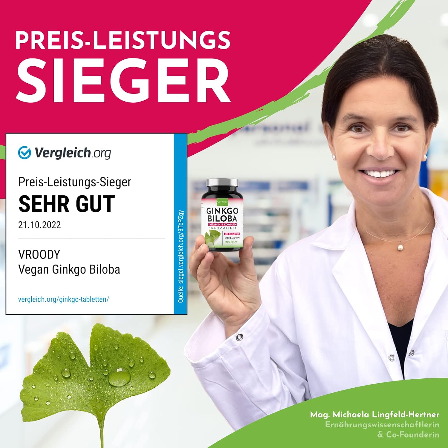 Detalle 2 de Ginkgo Biloba 6000mg 365 Tabletten