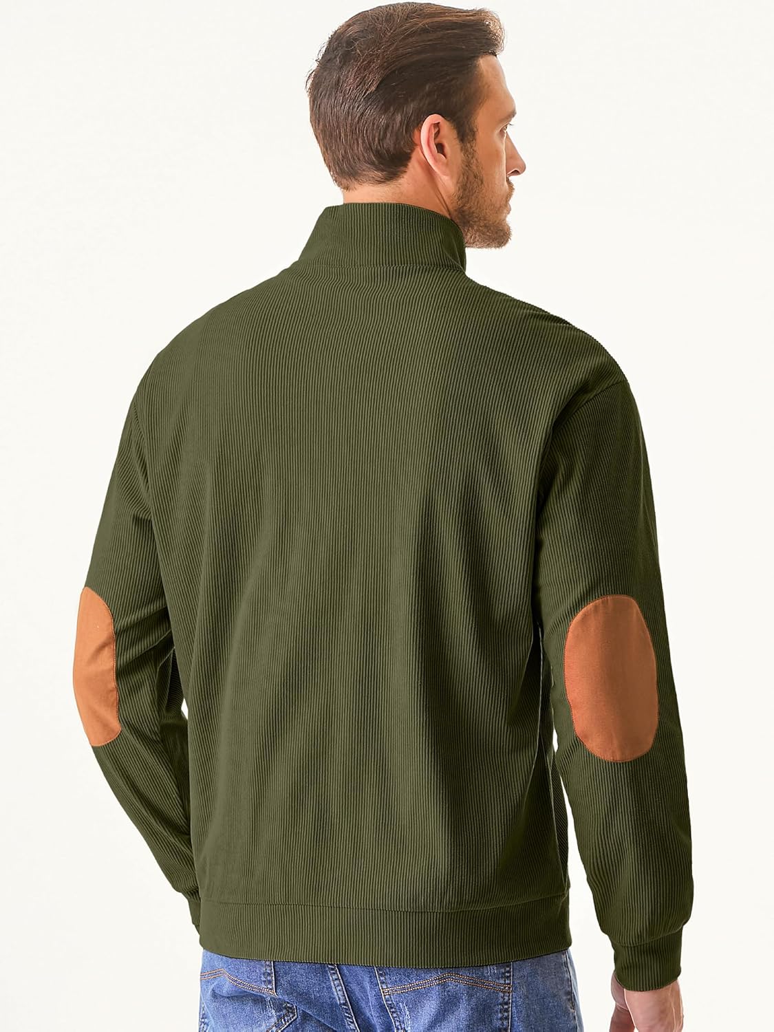Thumbnail 3 de JMIERR Mens Warm Corduroy Sweatshirt with Pockets