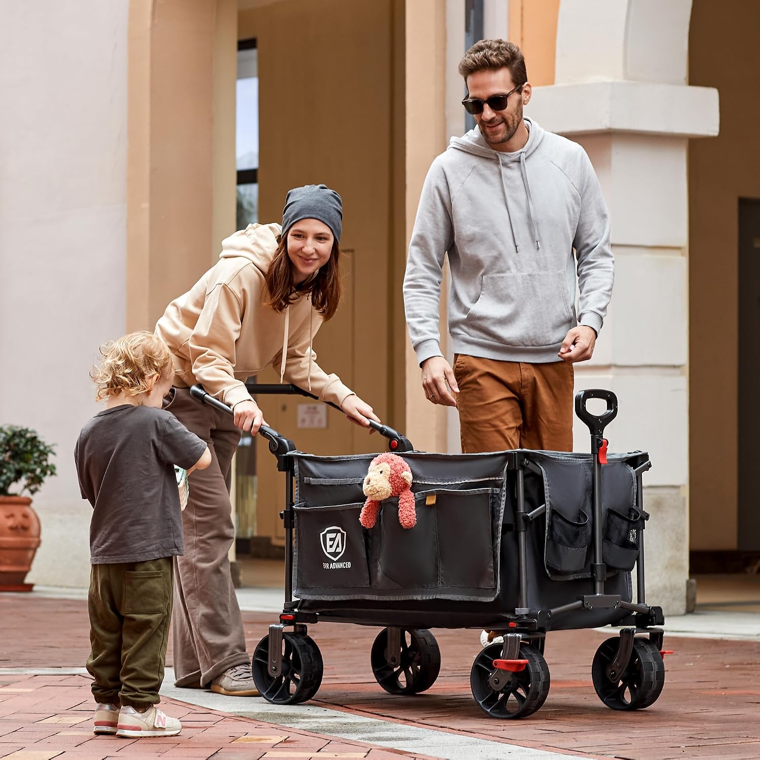 Thumbnail 1 de EVER ADVANCED 225L Festival Trolley on Wheels with Removable Canopy – a robust, high-capacity folding wagon for outdoor use