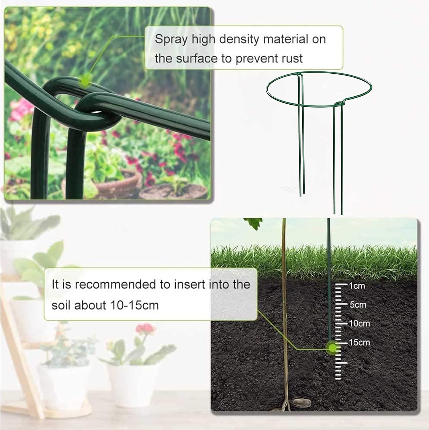 Thumbnail 4 de KAZITOO 4 Pack Large 60cm Tall Bow Plant Support Stakes