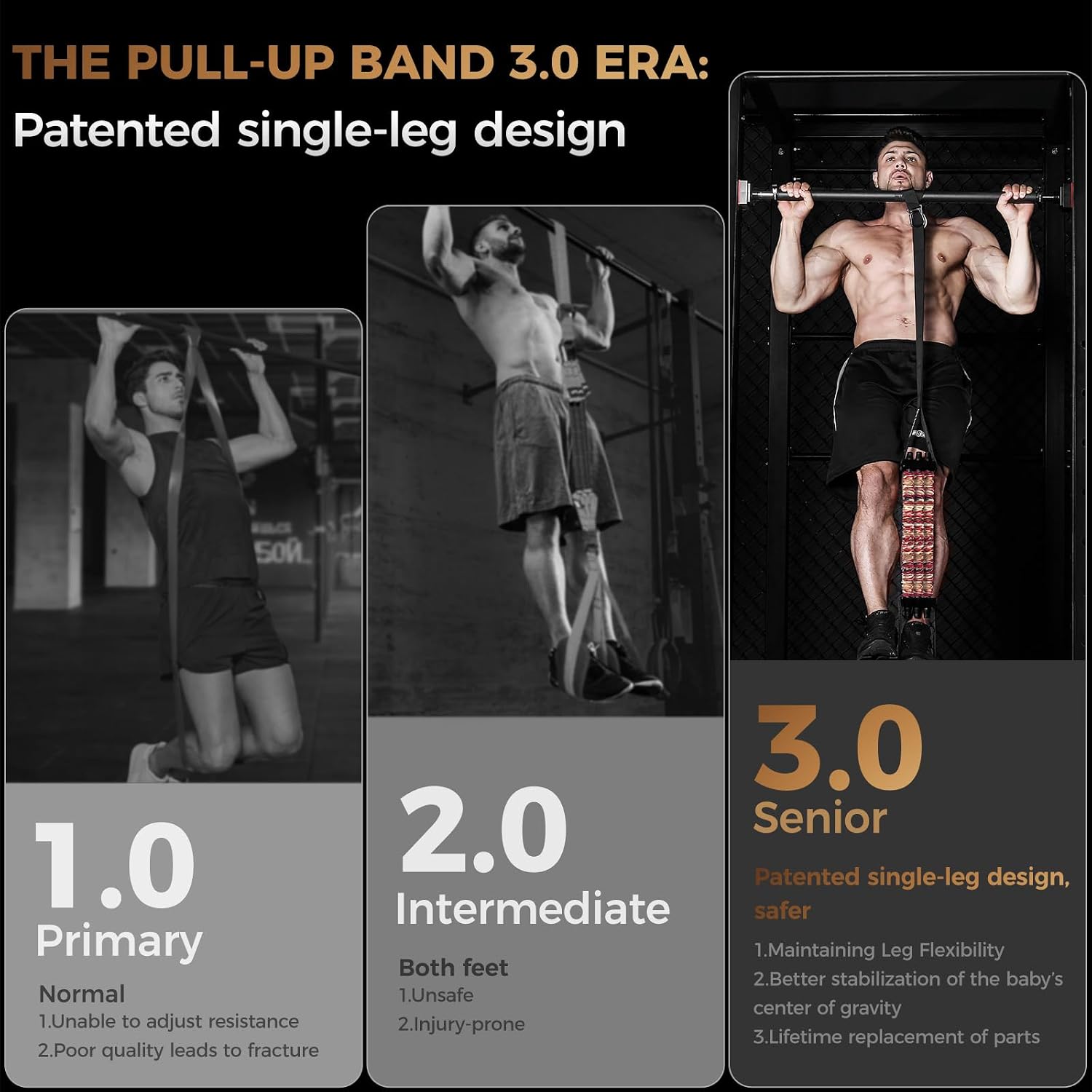Detalle de INNSTAR Klimmzugband & Klimmzughilfe-Bänder Set (verstellbar, für Pull-ups im Home Gym)