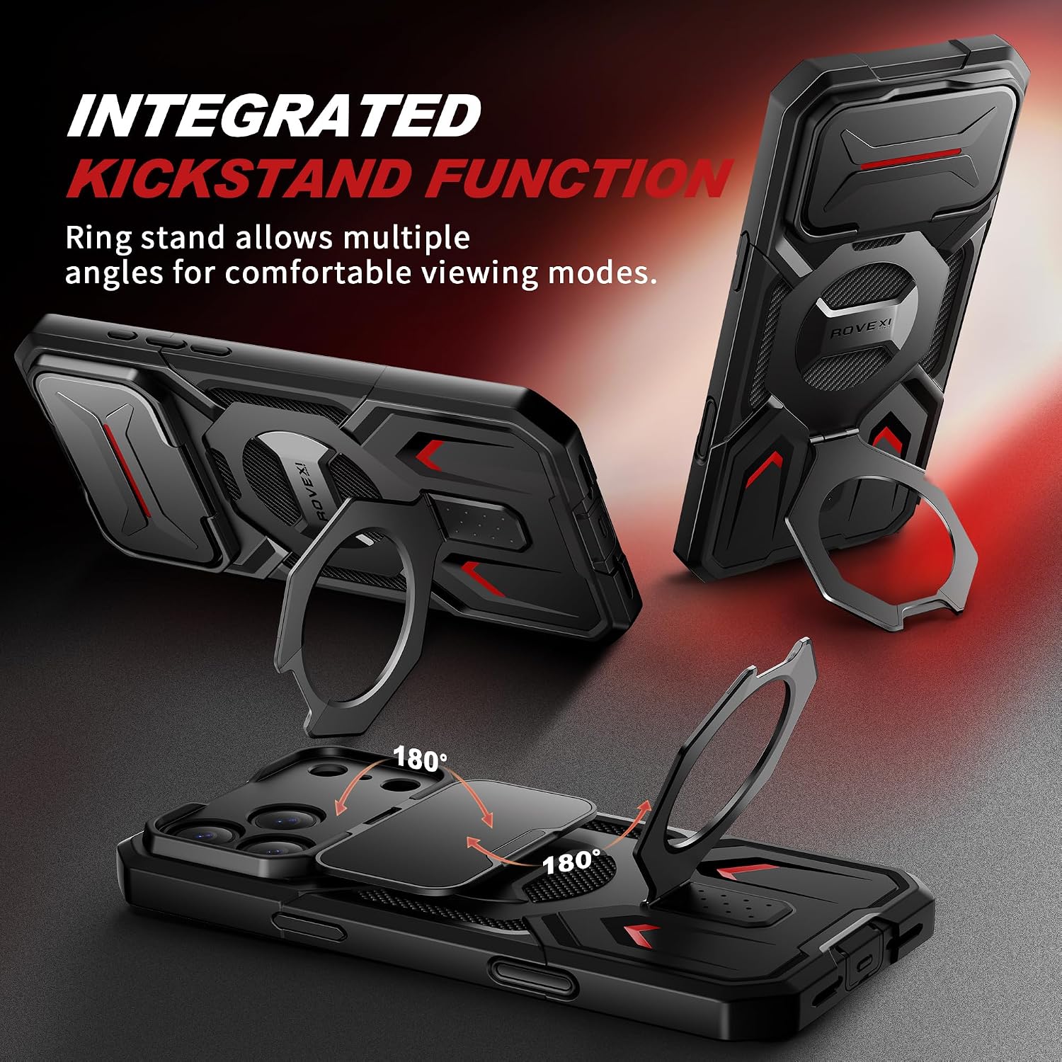 Detalle de TONGATE TON-iPhone 18 Pro Max Phone Case with MagSafe Stand and Belt Clip