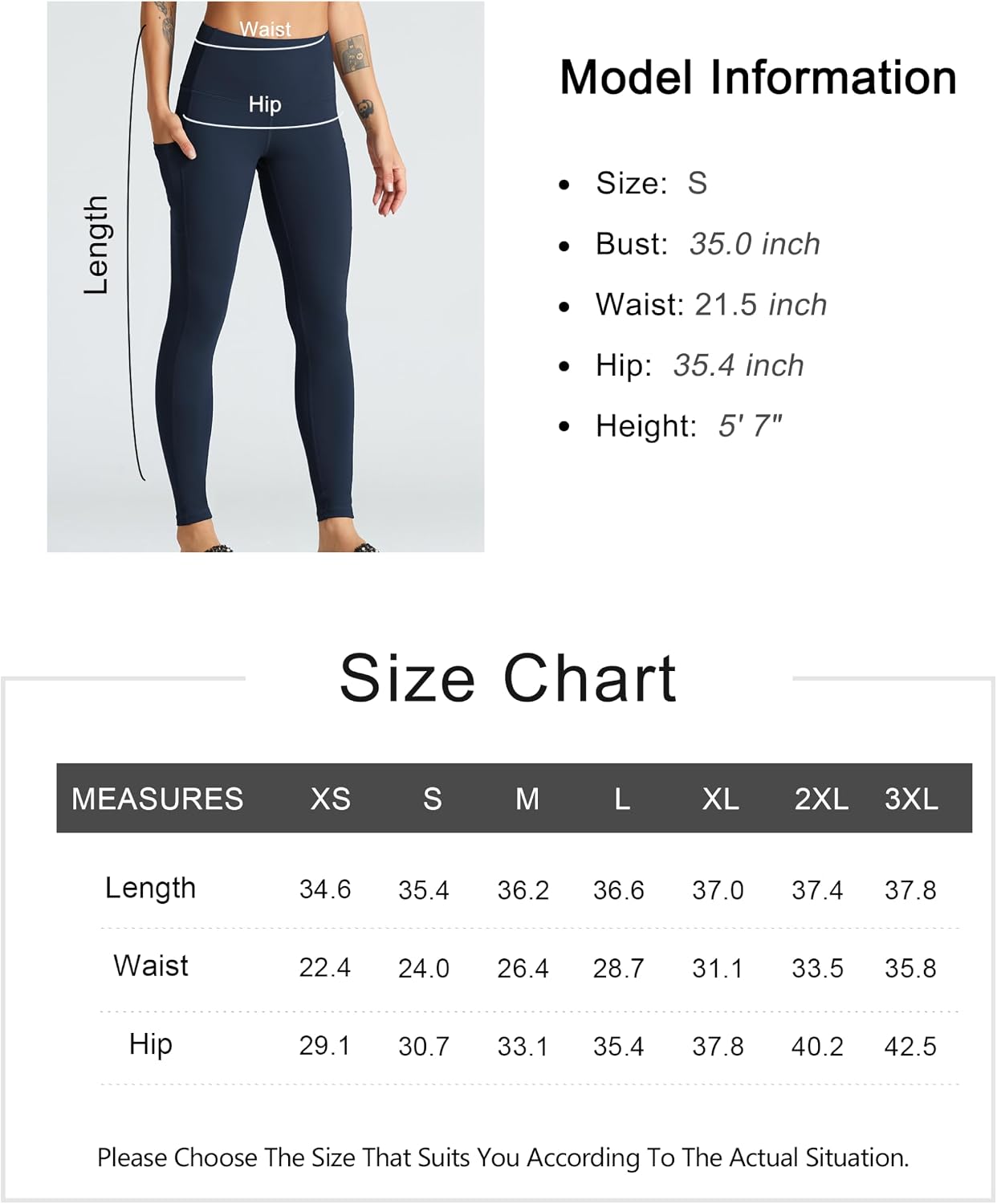 Thumbnail 6 de THE GYM PEOPLE Pantalon de yoga taille haute pour femme : legging d’entraînement doux avec poches
