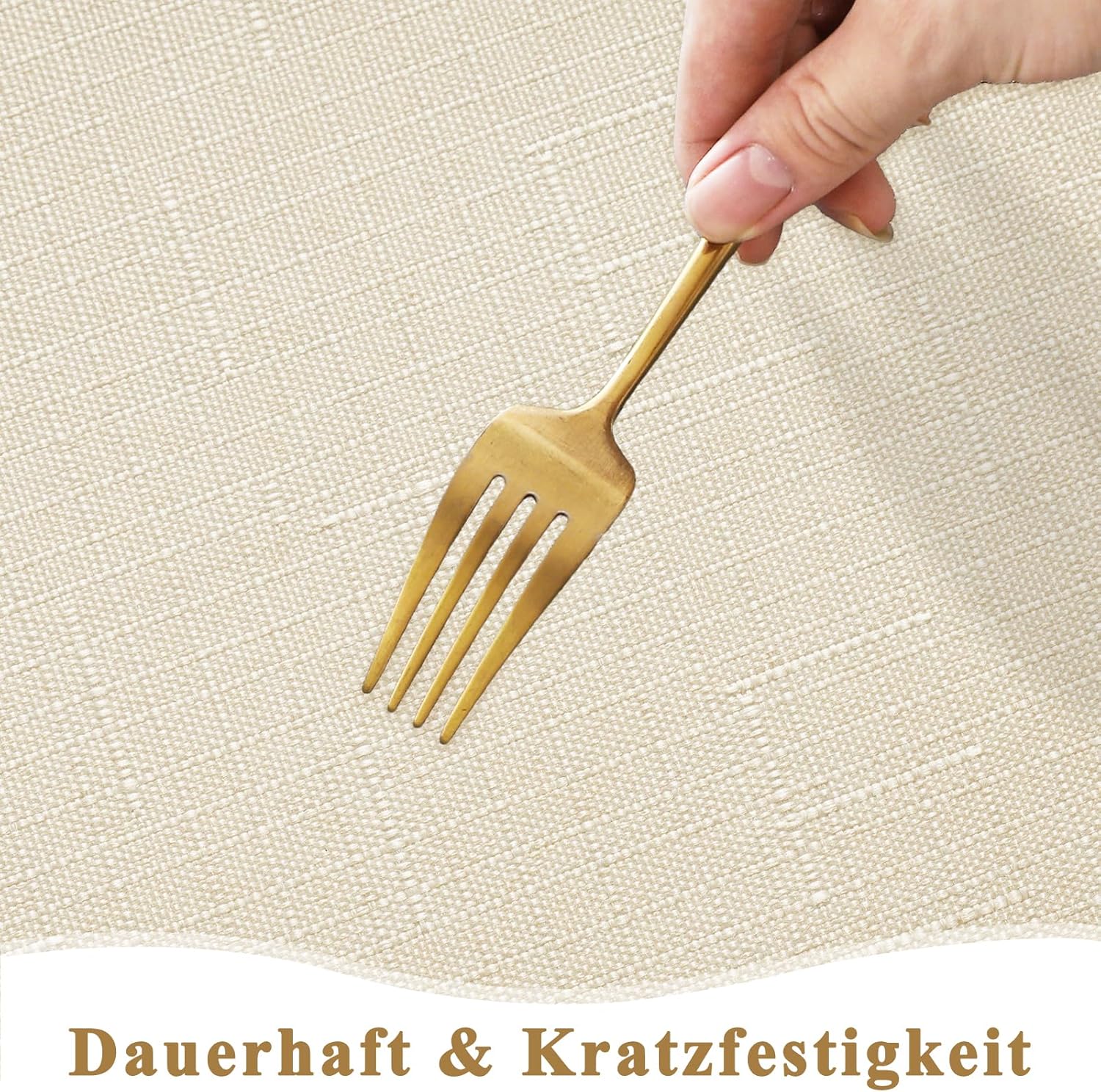 Thumbnail 4 de AooHome Tischdecke abwaschbar Beige (Leinen-Optik), 100x140 cm – wasserabweisend mit Lotuseffekt