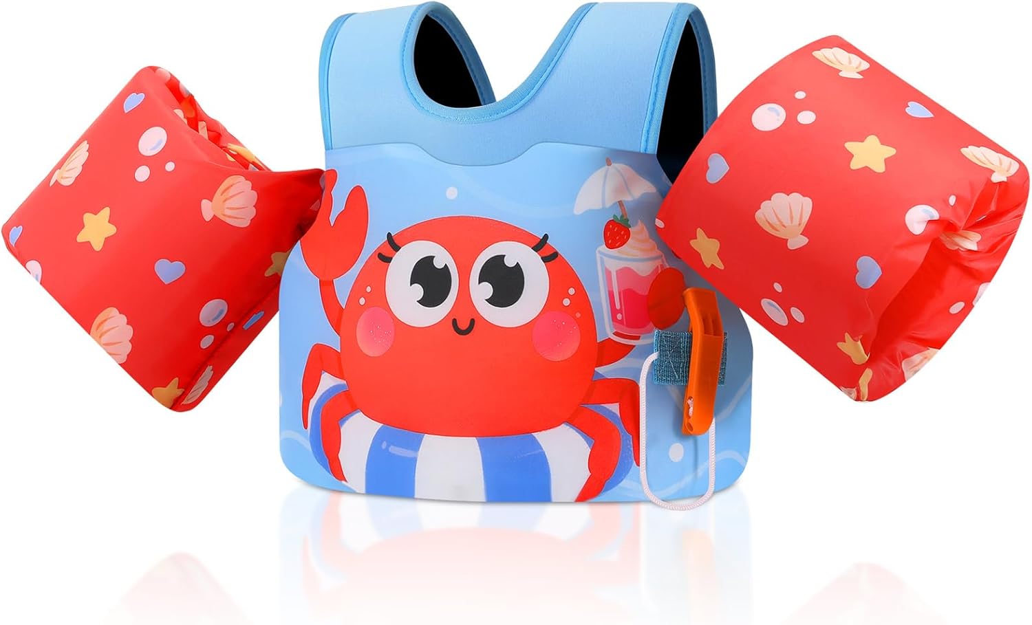 Thumbnail 6 de MoKo Kleinkind-Schwimmflügel mit Sicherheitsgurt – Cartoon-Trainingsweste (20–50 lbs)