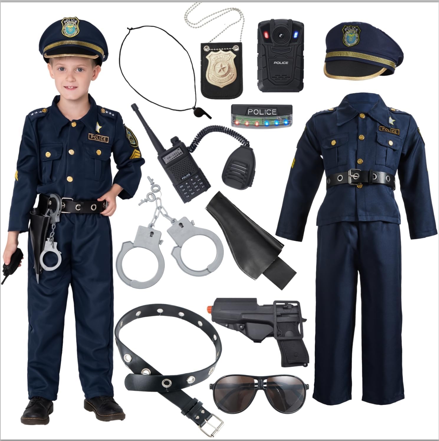 Detalle de JOYIN Deluxe Polizistenkostüm 3–12 Jahre 🎭