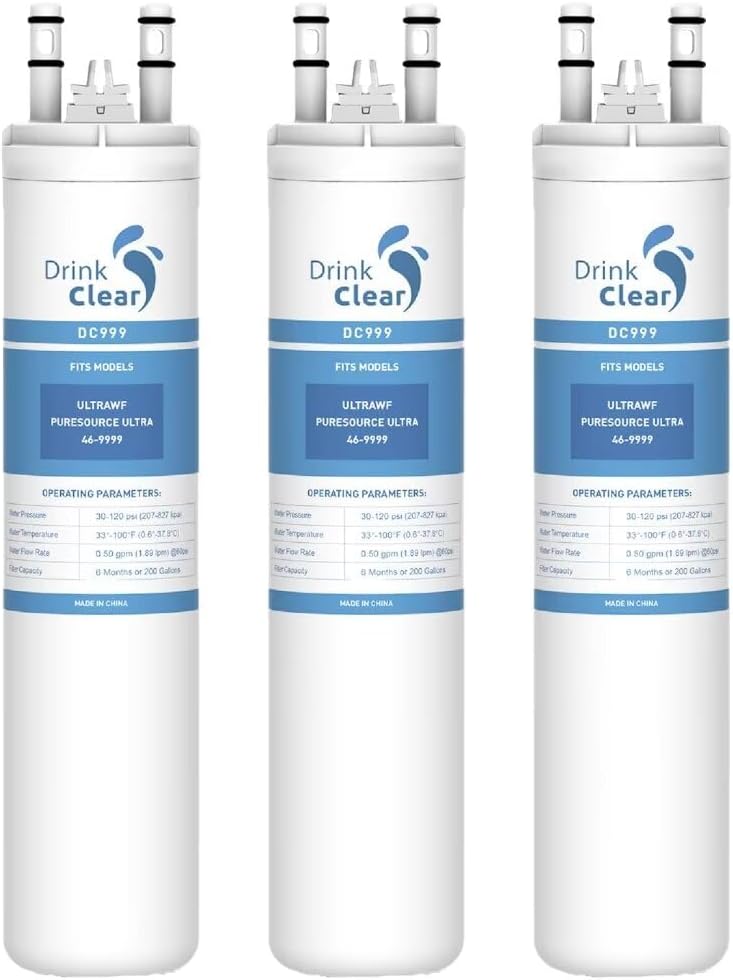 Detalle de DRINKCLEAR BA9 (DC999) Refrigerator Water Filter, 3-Pack for ULTRAWF