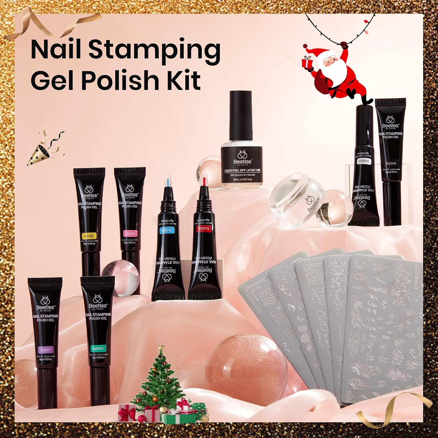 Detalle de Beetles Nail Stamping Gel Kit, 8 Colors