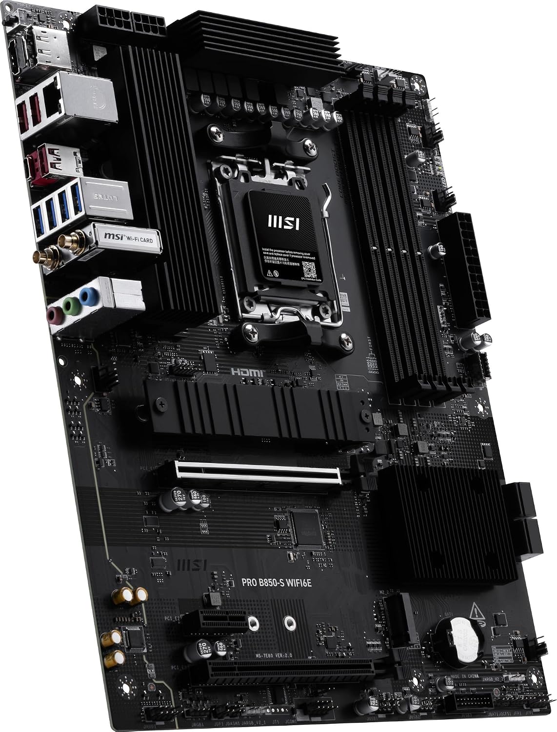 Thumbnail 1 de MSI PRO B850-S WIFI6E/A ATXマザーボード、AM5・DDR5・Wi-Fi 6E・Gen5 M.2対応