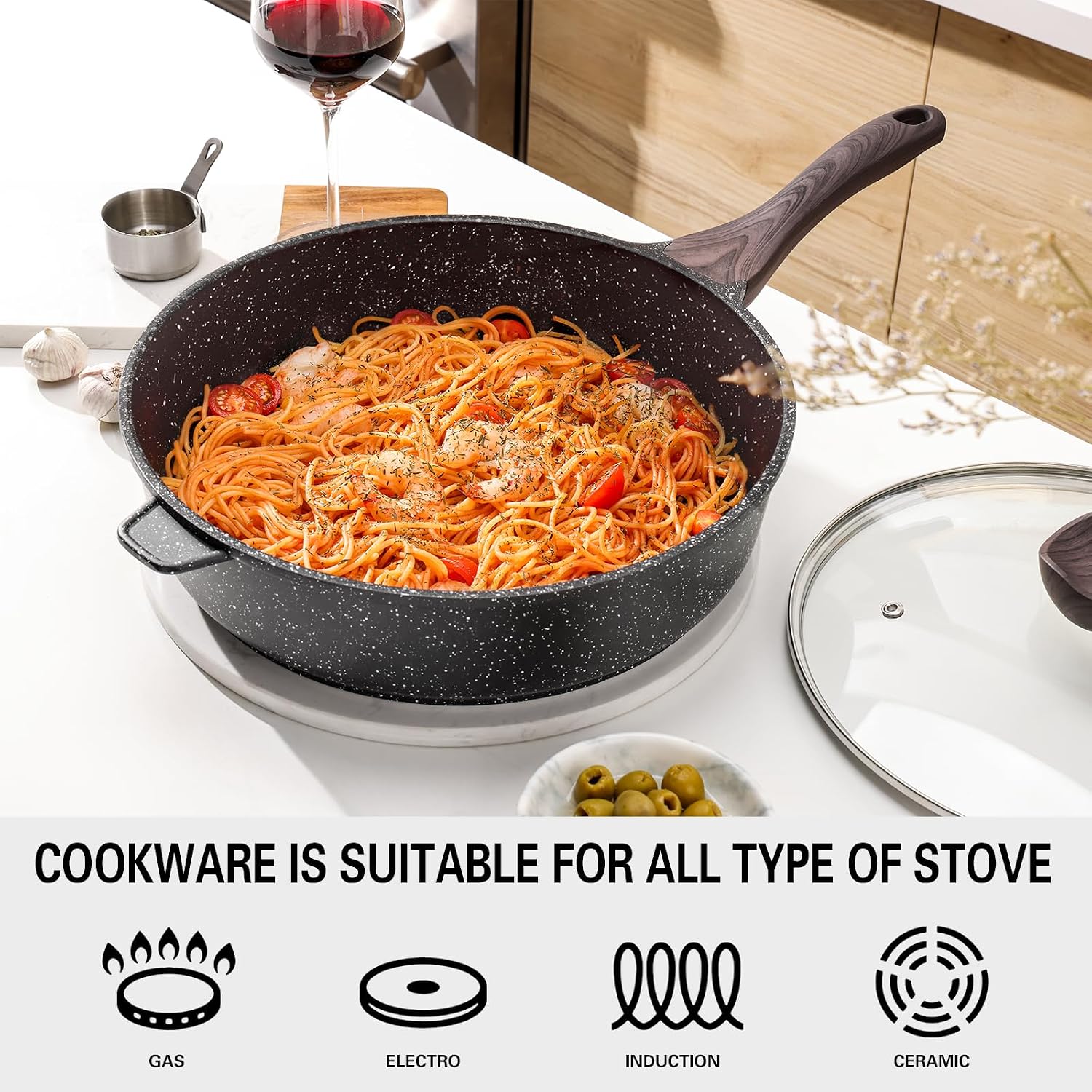 Detalle de Kordisen Nonstick 30 cm Deep Frying Pan