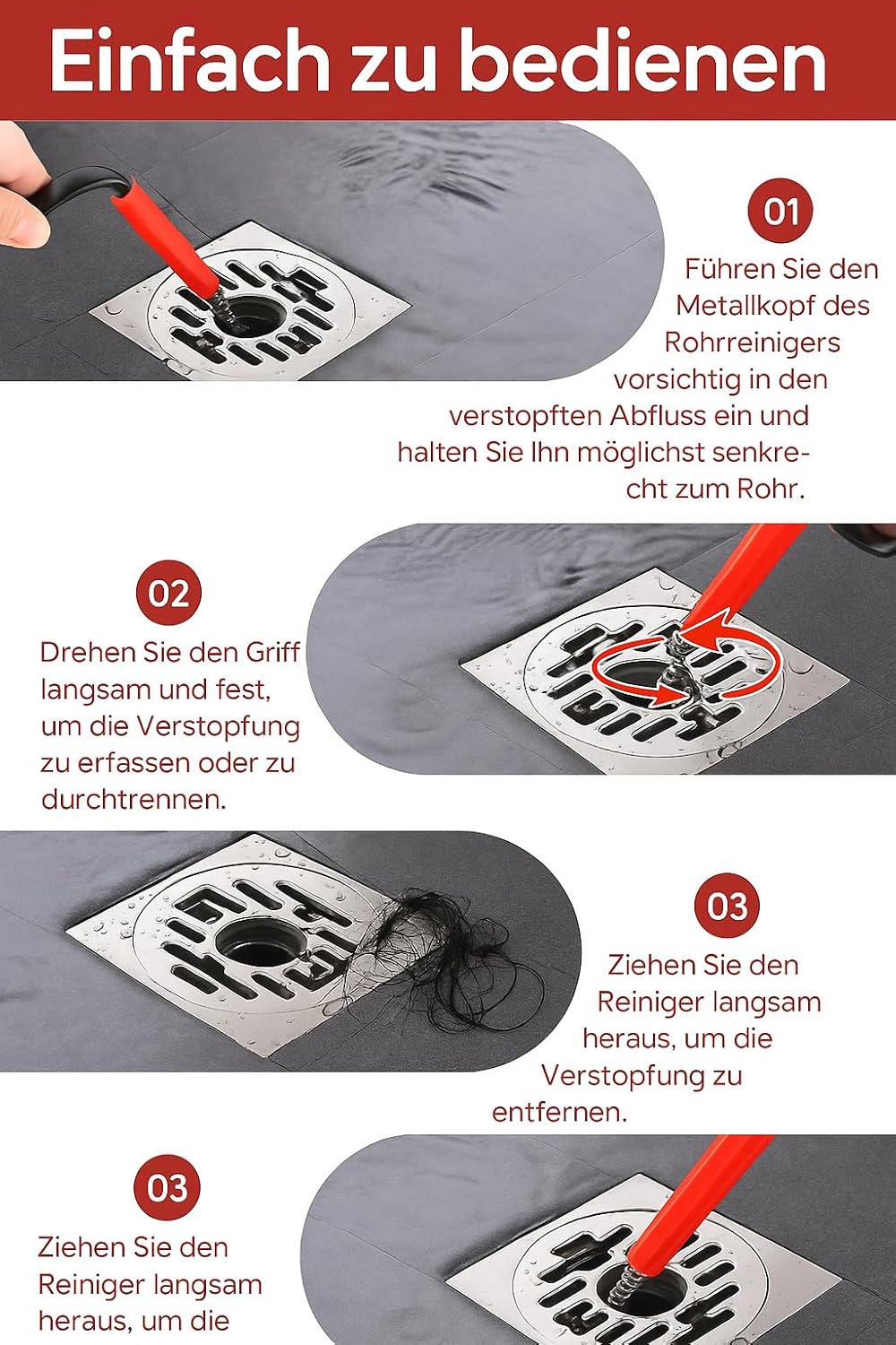 Thumbnail 2 de Rohrreinigungsspirale Universal 5m – Hartnäckige Abflussverstopfungen zuverlässig lösen