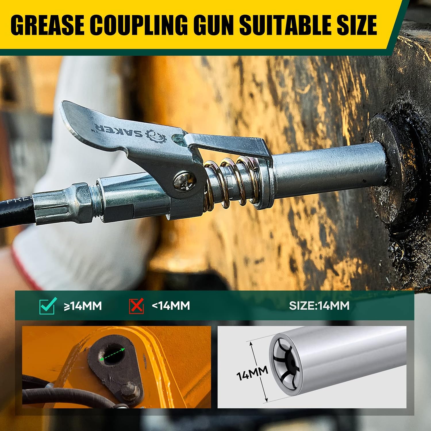Detalle 2 de Saker Fettpressenkupplung 14000 PSI