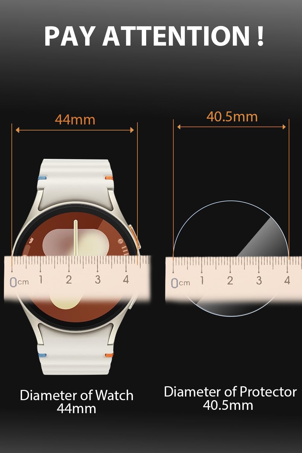 Thumbnail 6 de Yaekea 4 Pack Tempered Glass Screen Protectors for Samsung Galaxy Watch 7/6/5/4 (44mm) – HD, Anti-Fingerprint
