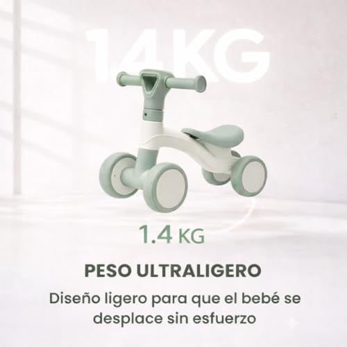 Thumbnail 6 de Edibaby Triciclo Bebé 1 Año | Correpasillos ligero en color Menta, primera bici de equilibrio para bebés
