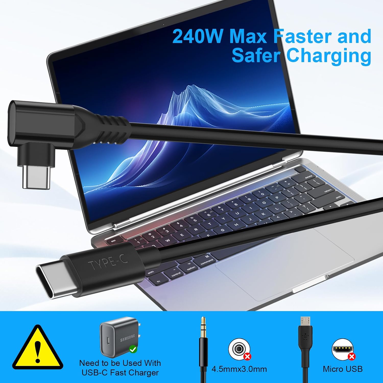 Detalle de 240W USB C to USB C Charger Cable 3m
