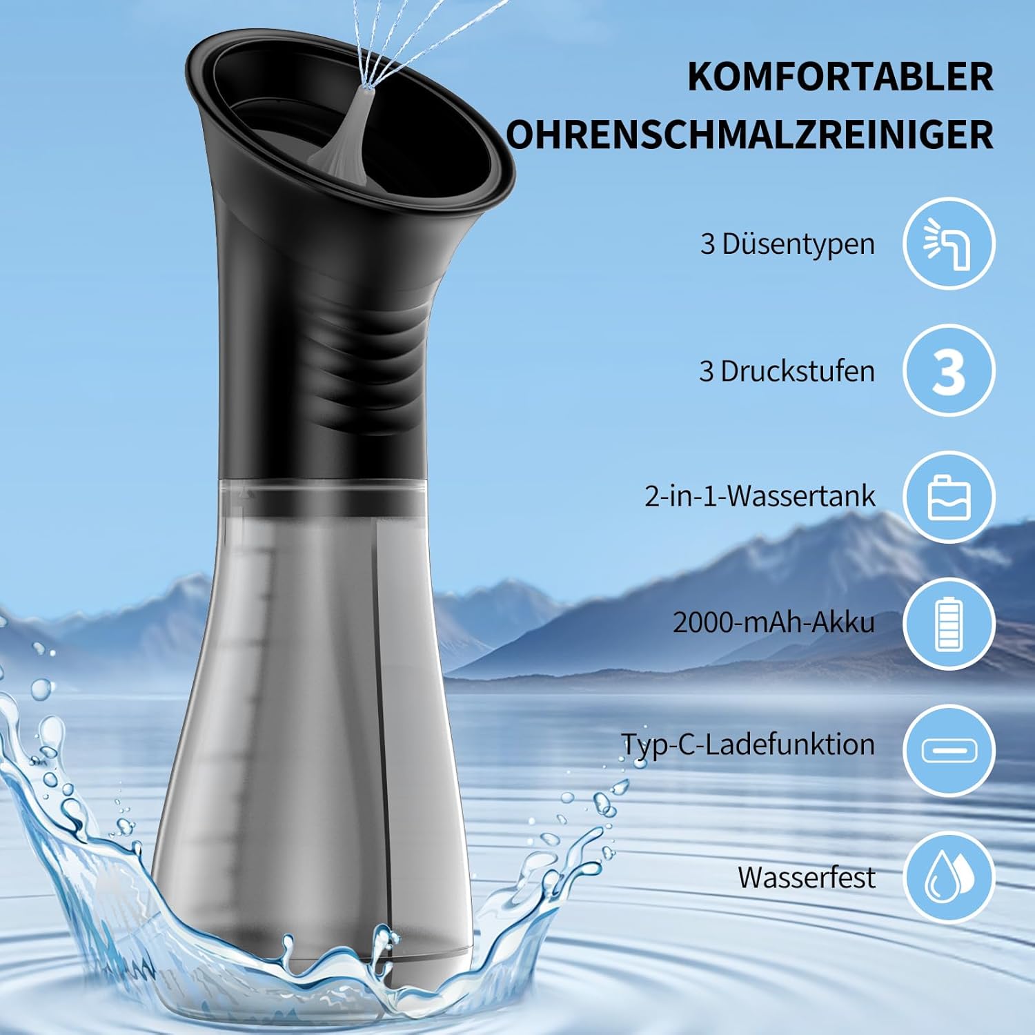 Detalle de JDZ Ohrenreiniger 2000mAh Ohrensauger