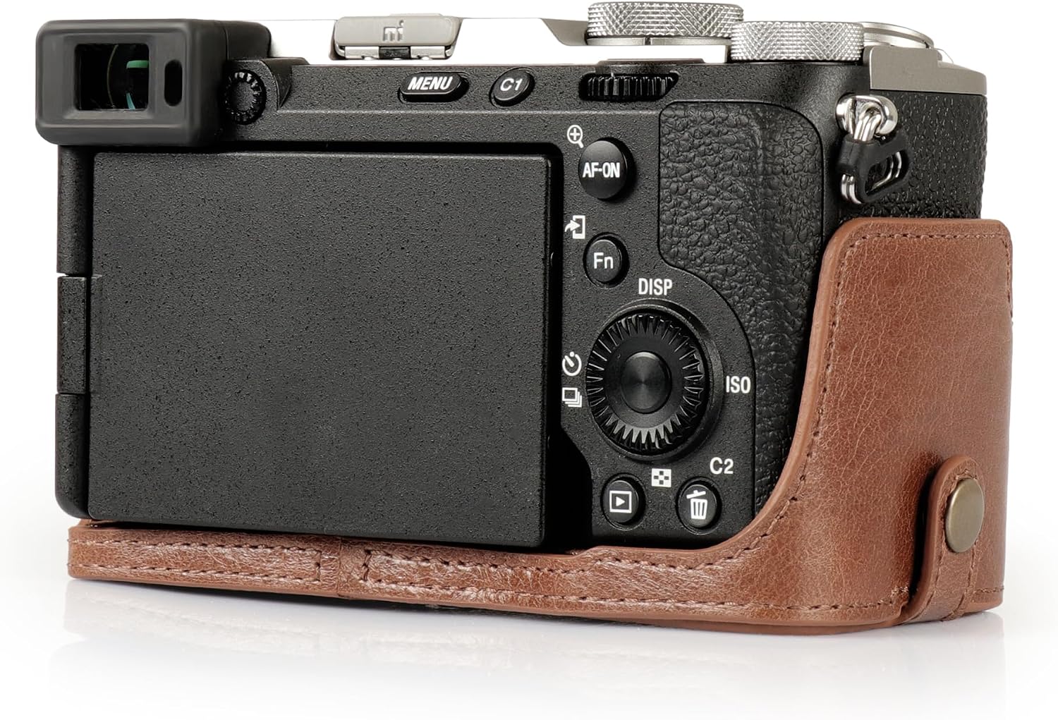 Detalle 1 de MegaGear etui na aparat Sony Alpha a7C II z prawdziwej skóry, brązowe