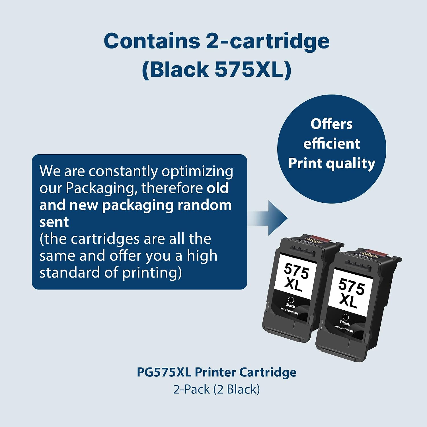 Detalle de PG-575XL 575XL Black Ink Cartridges – Replacement for Canon PIXMA Series (2 Pack)