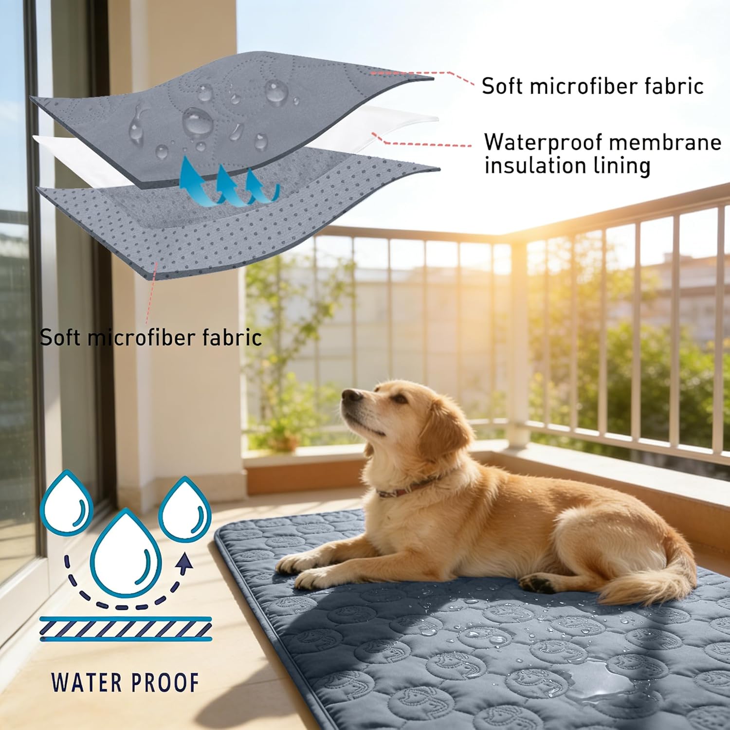 Thumbnail 4 de Pawsee coperta impermeabile per cani 150 x 120 cm: copridivano lavabile antiscivolo