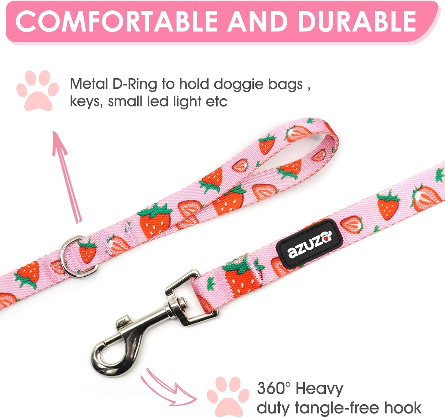 Detalle de azuza Dog Collar and Leash Set, Nylon