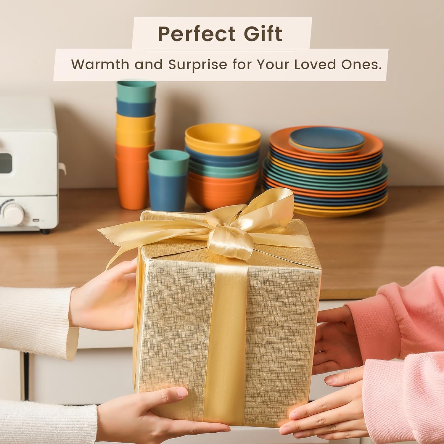Thumbnail 6 de Homienly 40-Piece Premium Wheat Straw Dinnerware Set for 8