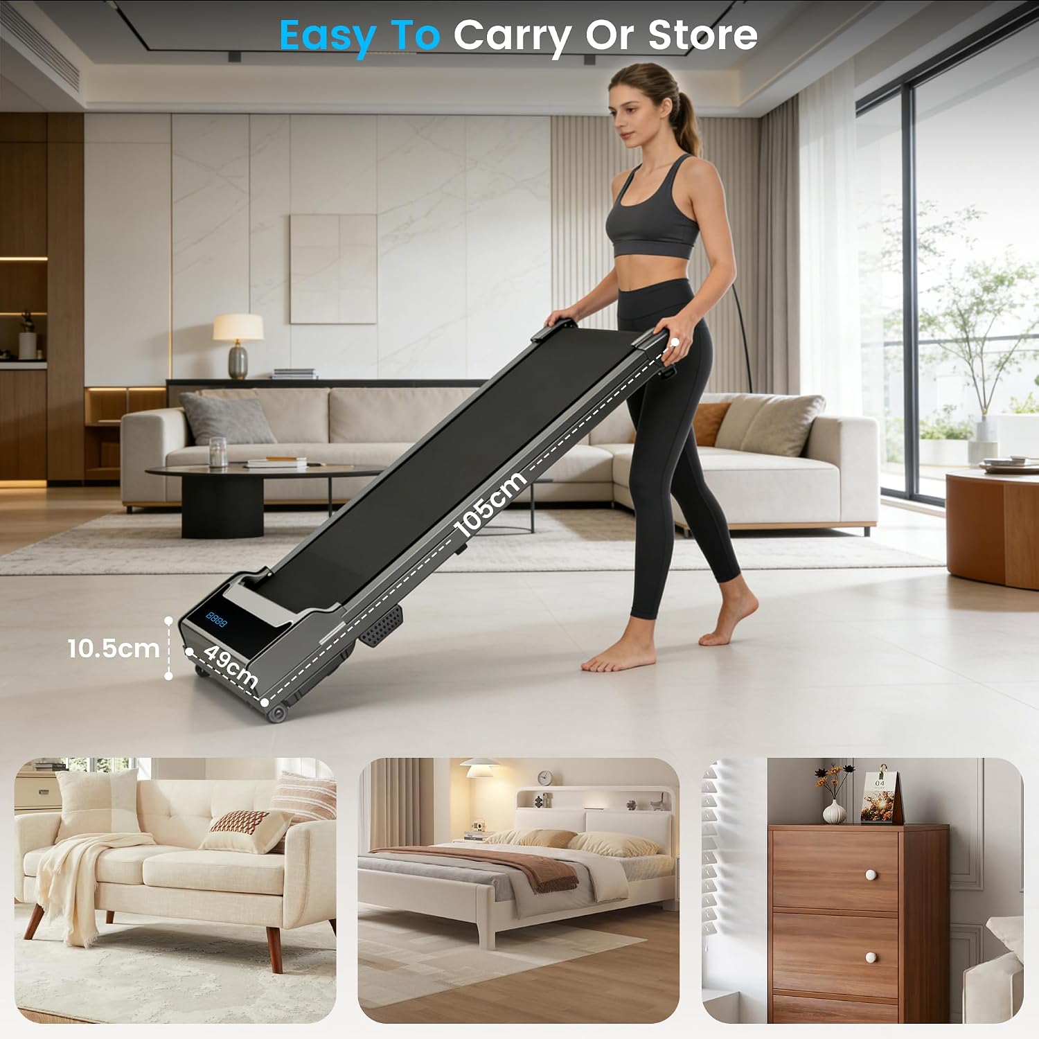 Thumbnail 5 de Rythkore X2ZF Walking Pad Treadmill with Adjustable Speed and Remote