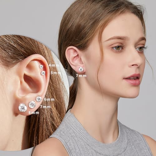 Detalle 2 de Boucle d'oreille homme diamant argent 925 ⚙
