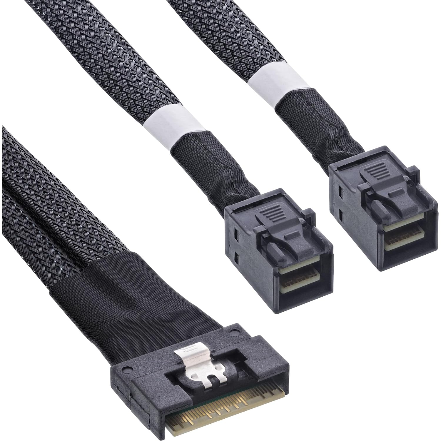 Detalle de InLine® 27648A Slim kabel SAS SFF-8654 8i do 2 × SFF-8643, 0,5 m