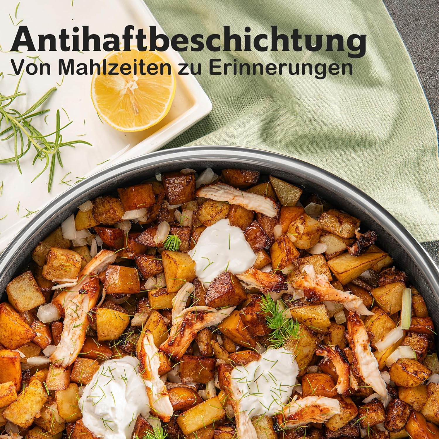 Thumbnail 3 de Wokpfanne 30 cm & Bratpfannen 24+28 cm – Hybrid-Wok-Set mit Antihaft-Wabenbeschichtung