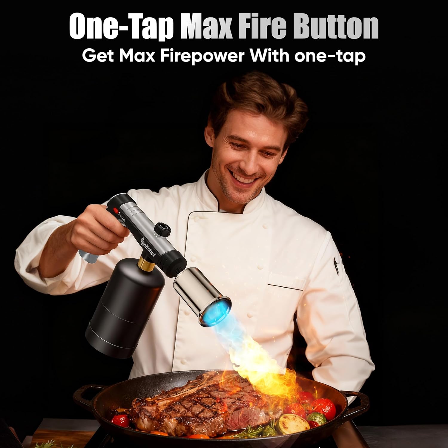 Thumbnail 6 de IgnitChef Propane Torch Gun with Adjustable Flame (Propane tank not included)