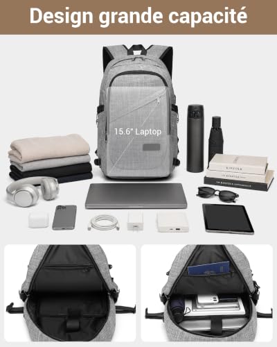 Detalle de Kono Sac à Dos Antivol pour PC 15,6'': sécurité et confort au quotidien