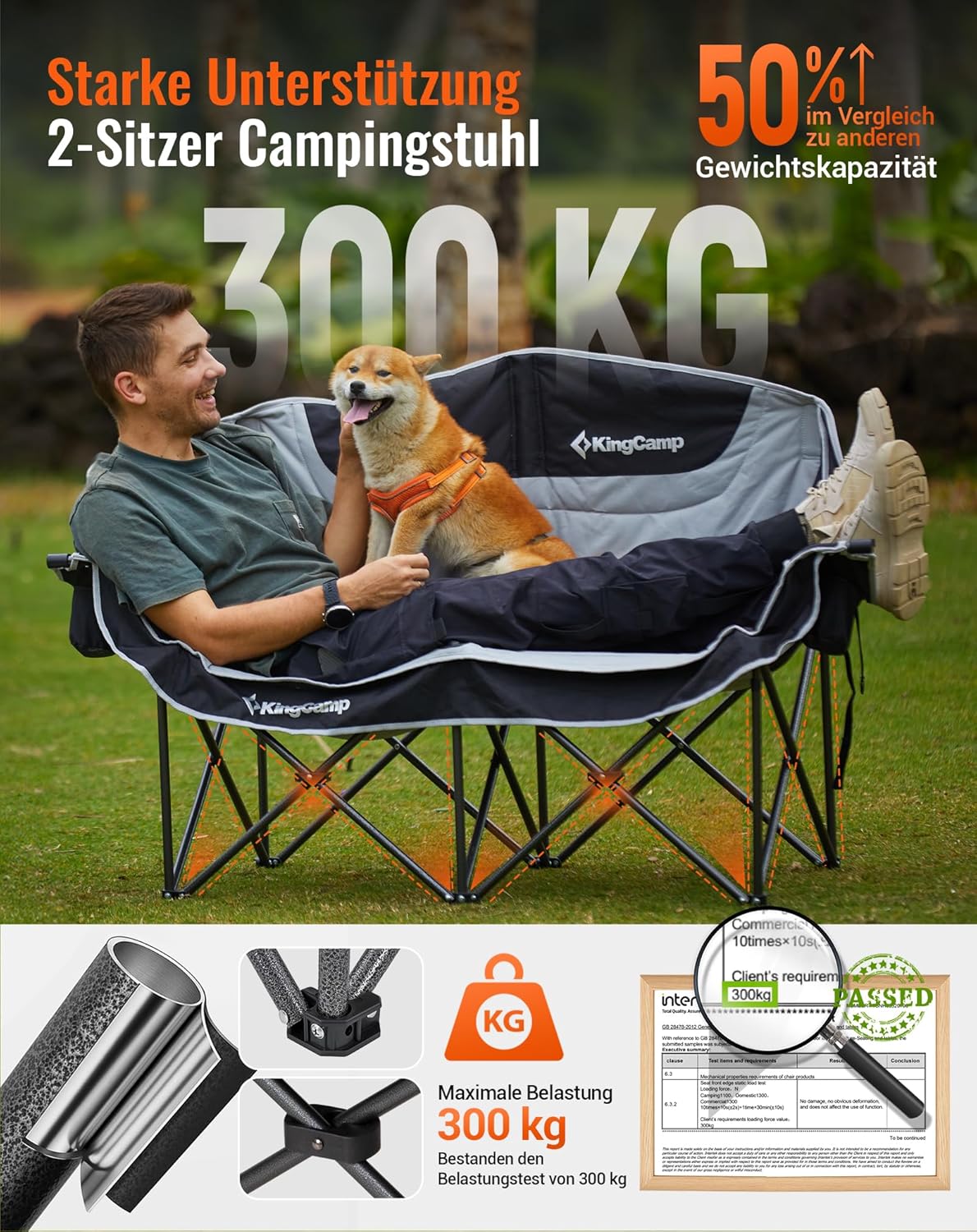 Detalle 2 de KingCamp Camping-Couch 300 kg
