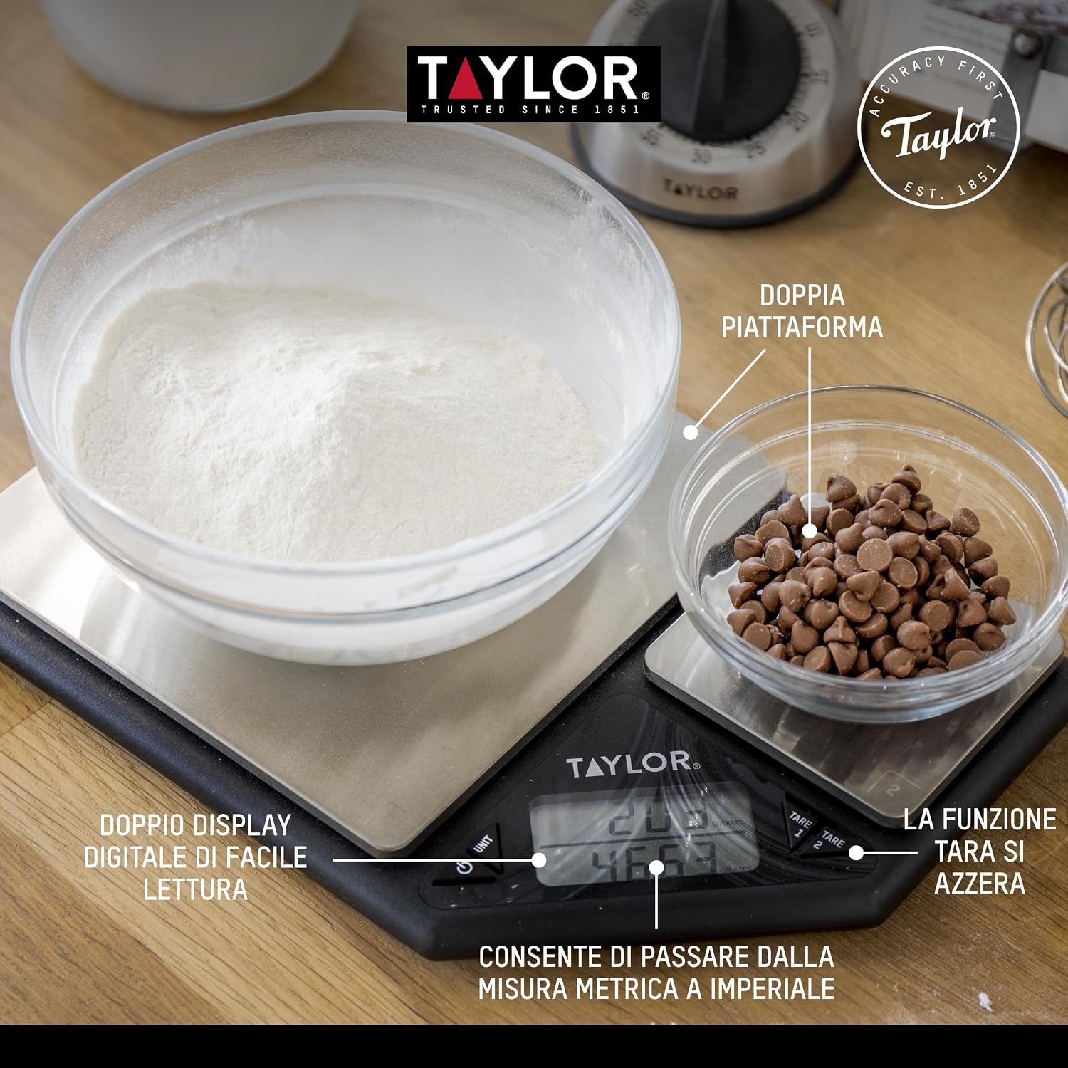 Thumbnail 5 de Taylor Pro Digital Kitchen Scale, Dual Platform, 5 kg Capacity, Tare Function