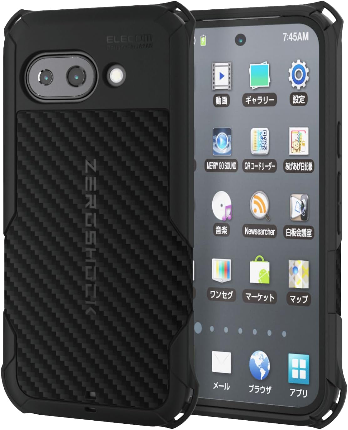 エレコム PMWP251ZEROGBK Google Pixel 9a用ZEROSHOCKケース 4つ角ダンパー・レンズ保護