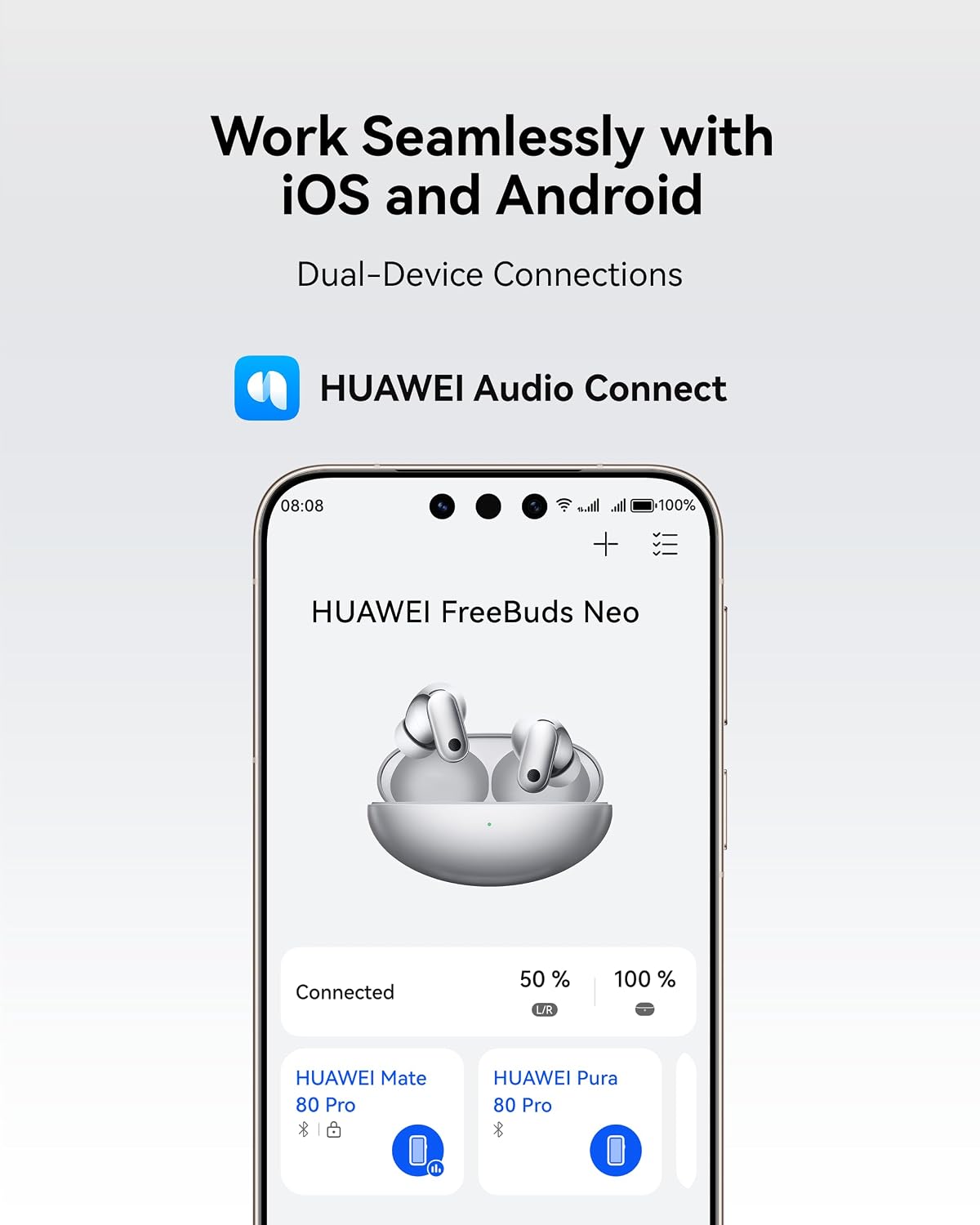 Thumbnail 5 de HUAWEI FreeBuds Neo Dolphin-T010 Wireless Earbuds with ANC, IP55 and 40-Hour Battery