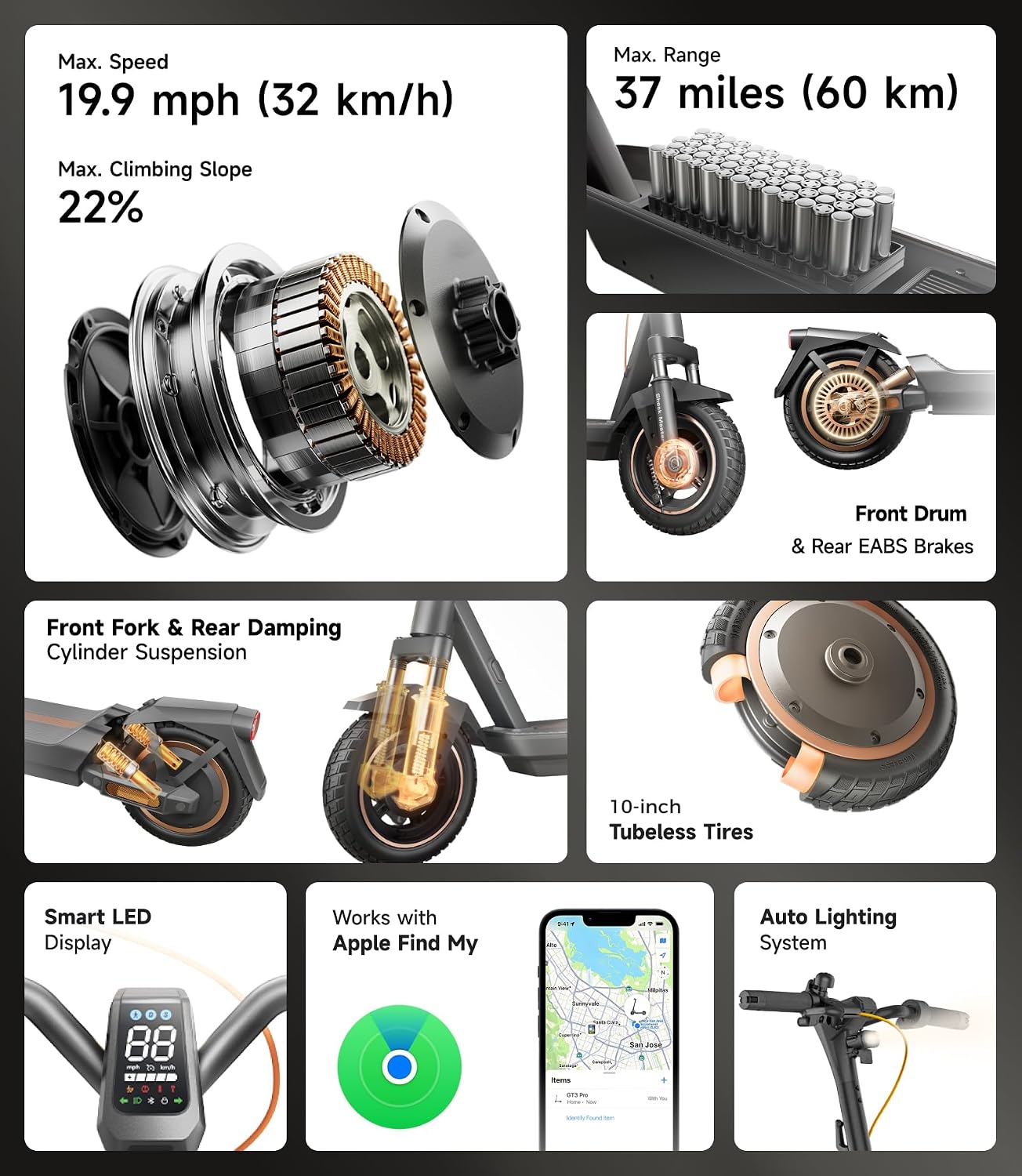 Detalle de NAVEE Electric Scooter with 10-Inch Tires
