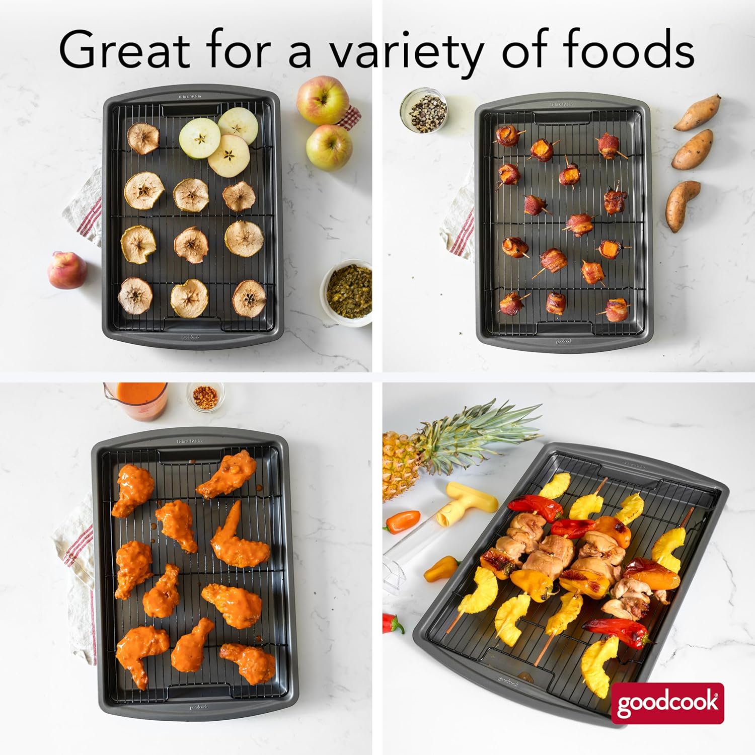Thumbnail 2 de GoodCook 15x10.5 Nonstick Baking Pan & Rack