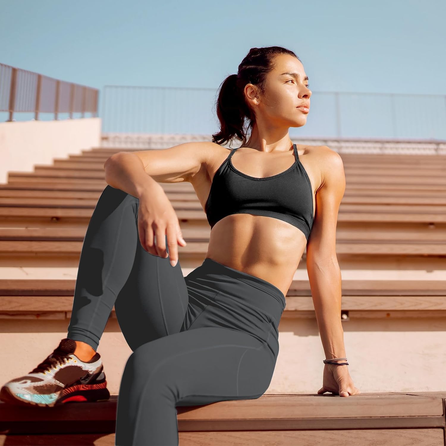 Thumbnail 1 de Occffy Legging de Sport Femme Pantalon de Yoga avec Poches P107