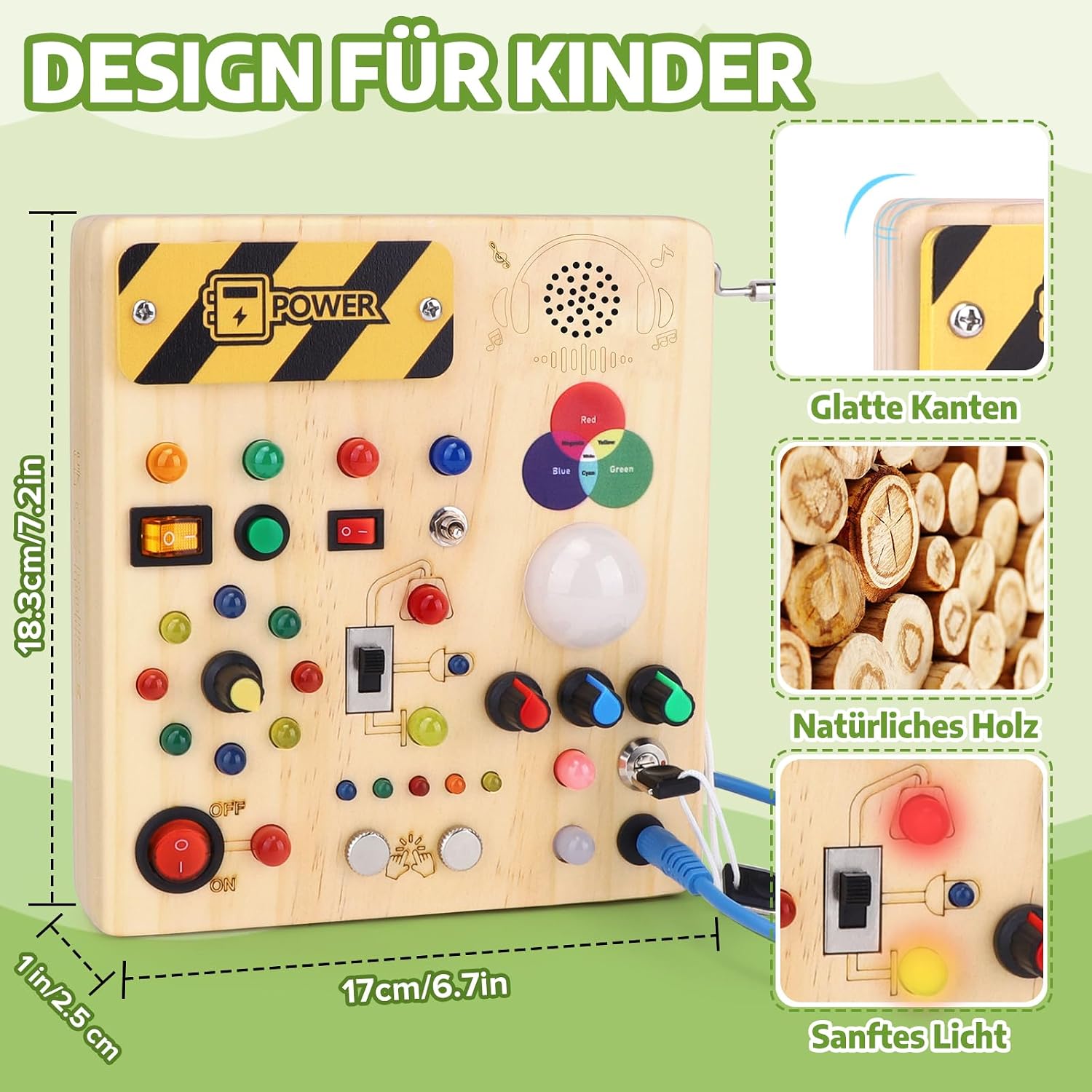 Detalle 2 de Montessori Busy Board 18,4 x 17 cm