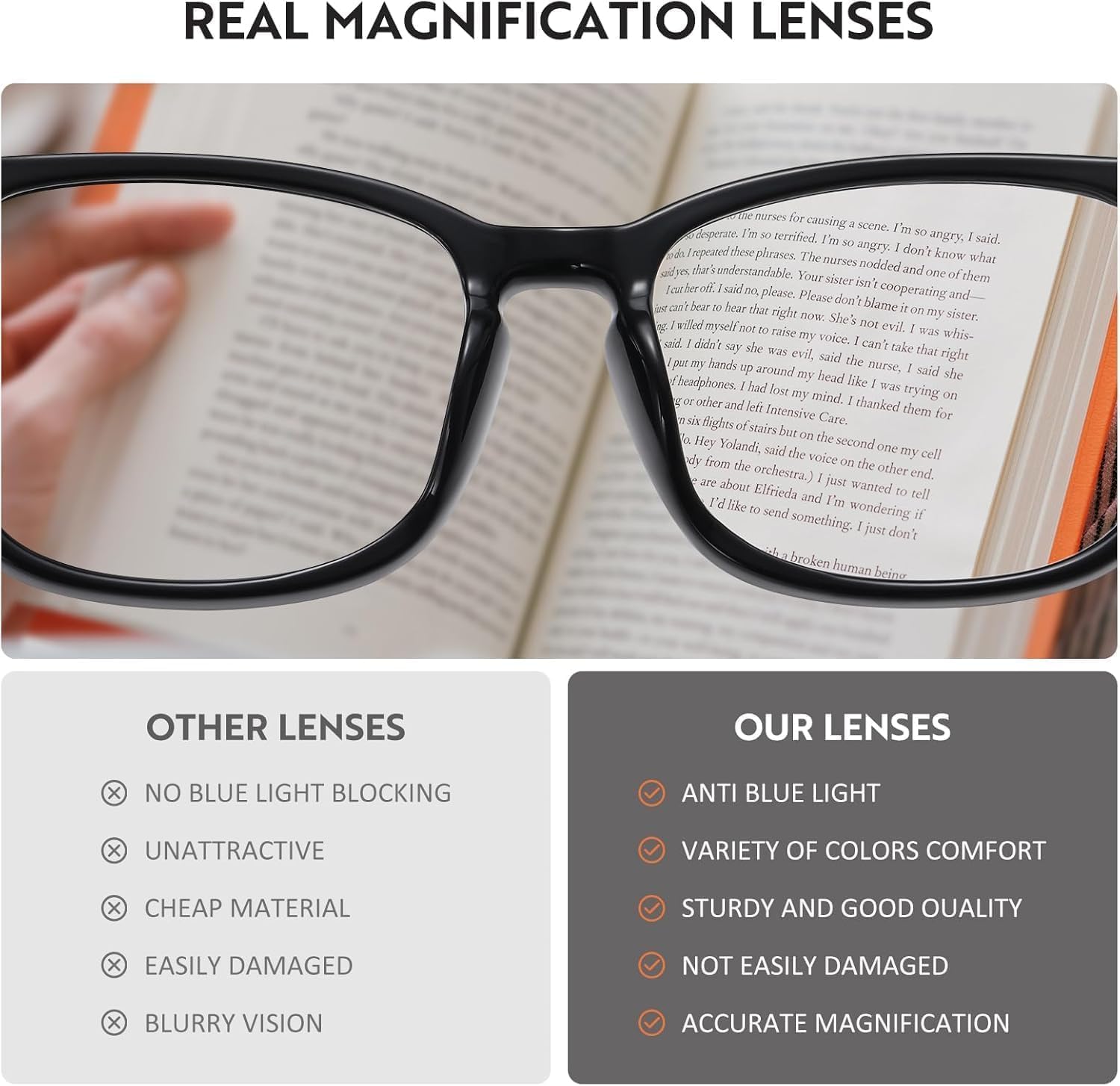 Detalle 1 de Blue light reading glasses 3 pack 1.50