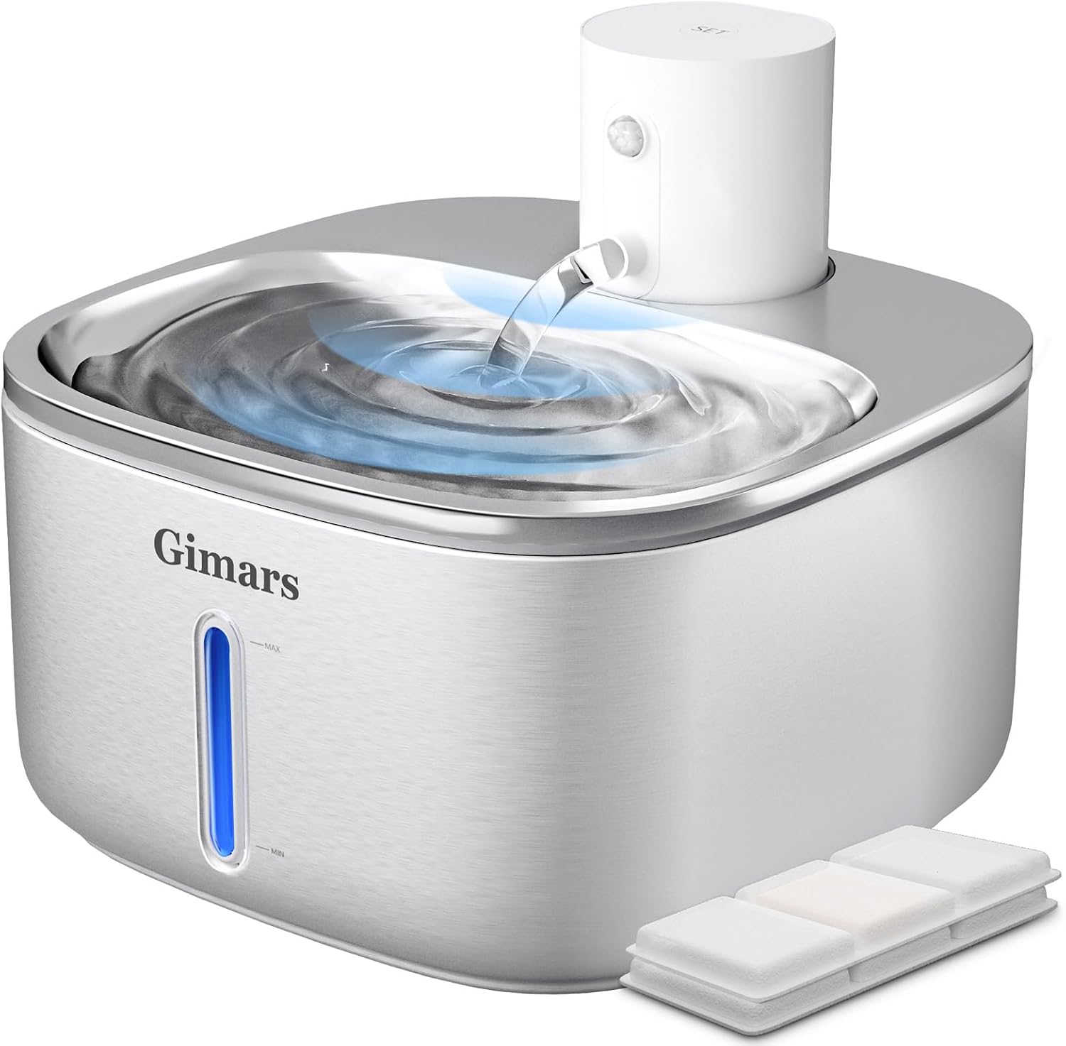 Imagen de Gimars Katzenbrunnen Kabellos Edelstahl 3.2L en OfertitasTOP