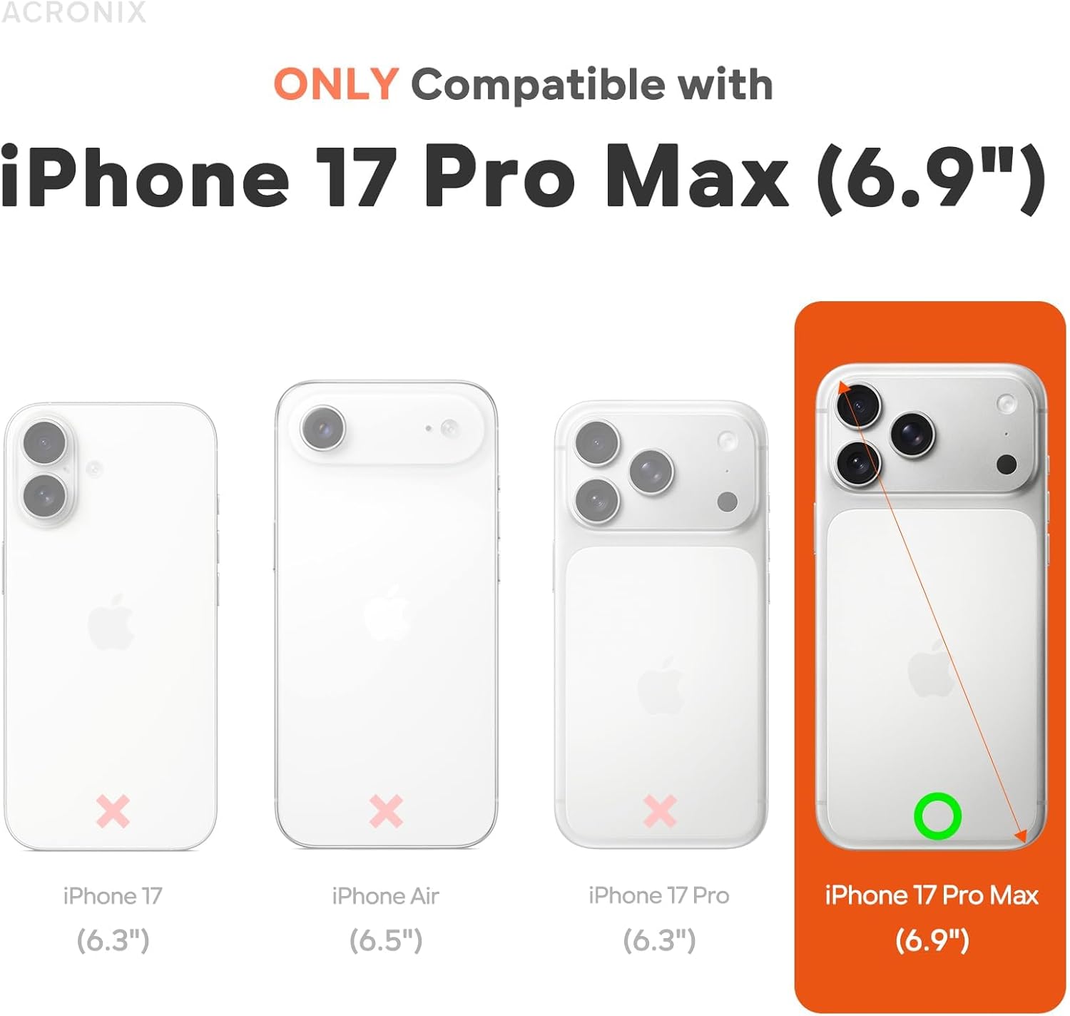 Thumbnail 1 de ACRONIX Slim Liquid Silicone Case for iPhone 17 Pro Max 6.9" – Grey