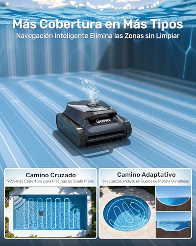 Detalle de Gosvor (Nuovo 2026) Robot limpiafondos y paredes con APP y doble filtración, hasta 200 m²
