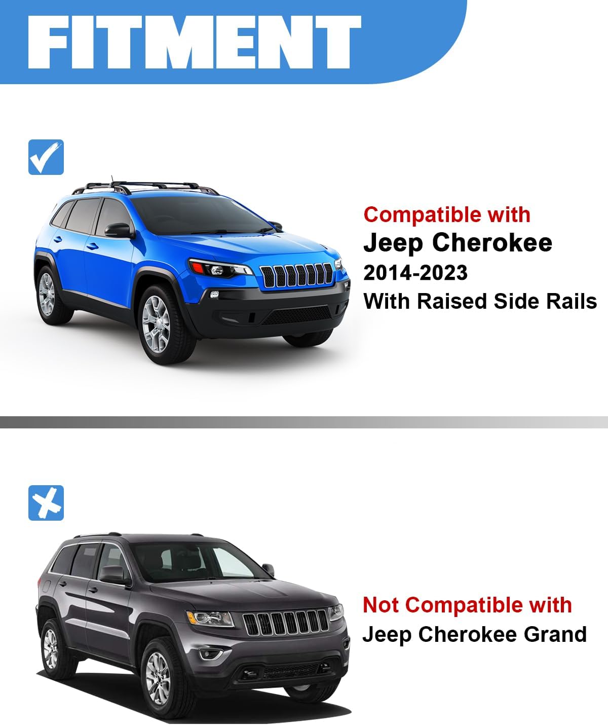 Detalle 2 de FengYu 300lb Roof Rack Cross Bars for Jeep Cherokee