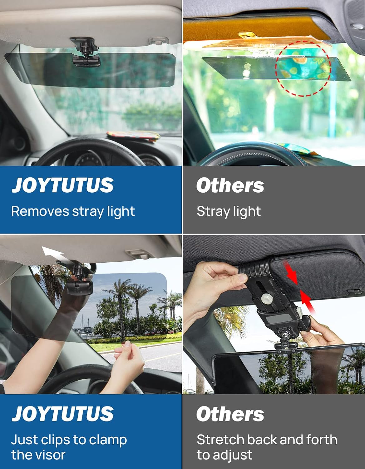 Thumbnail 1 de JOYTUTUS Sun Visor Extender for SUV (2-Pack) — Polarized UV400 Anti-Glare Car Visor