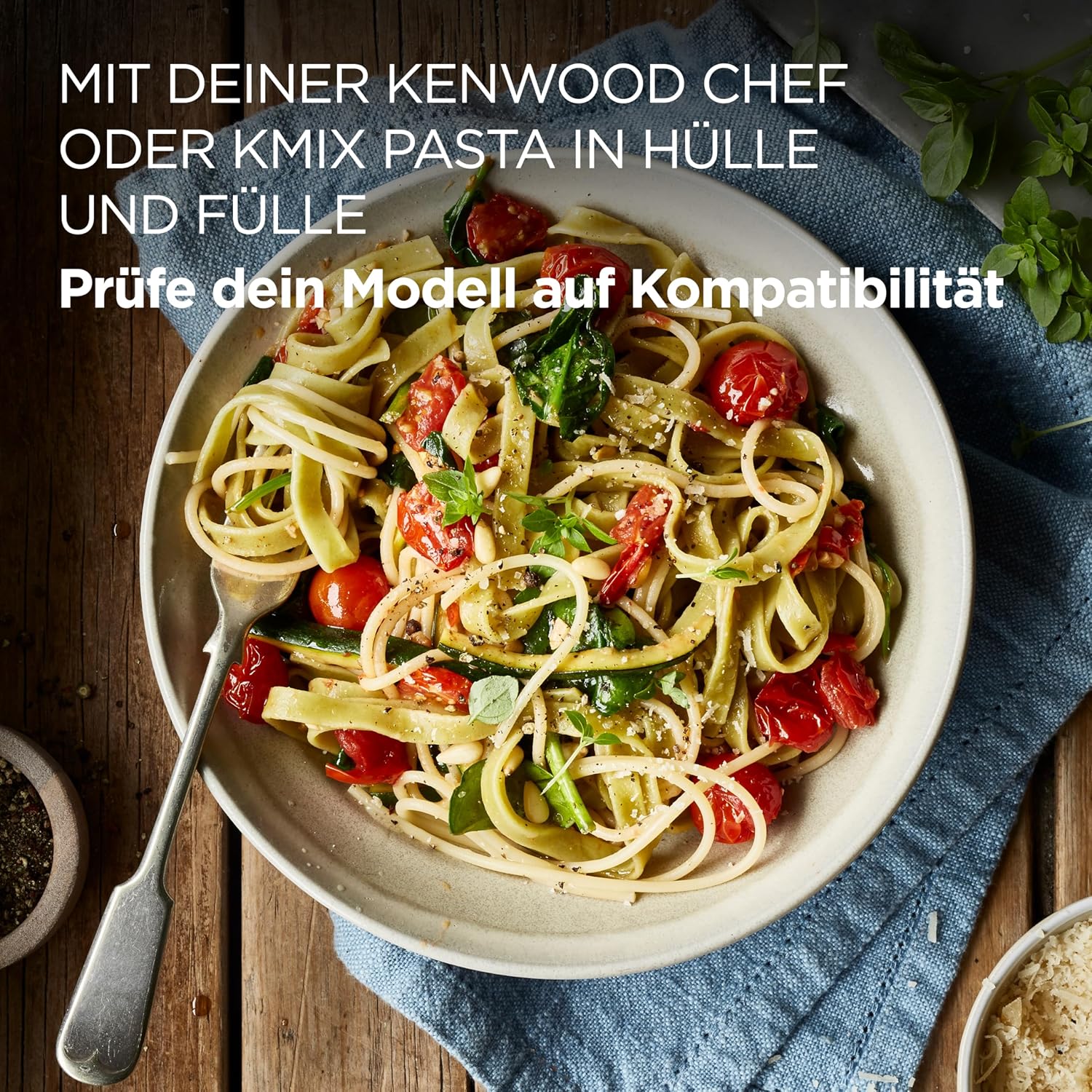 Thumbnail 1 de Kenwood Pasta-Set MAX980ME Zubehör für Kenwood Küchenmaschinen – Lasagne-Walze, Spaghetti- und Fettuccine-Aufsatz aus Edelstahl