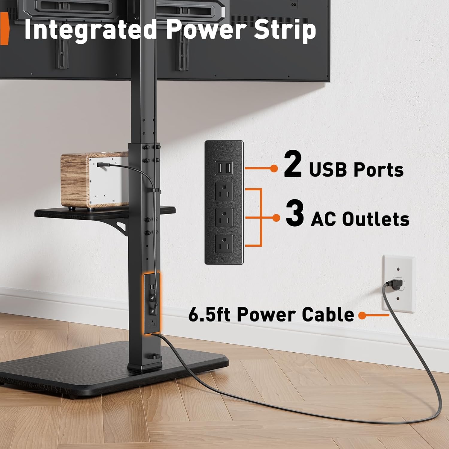 Detalle de Perlegear PGFS06 Floor TV Stand 32-75 inch