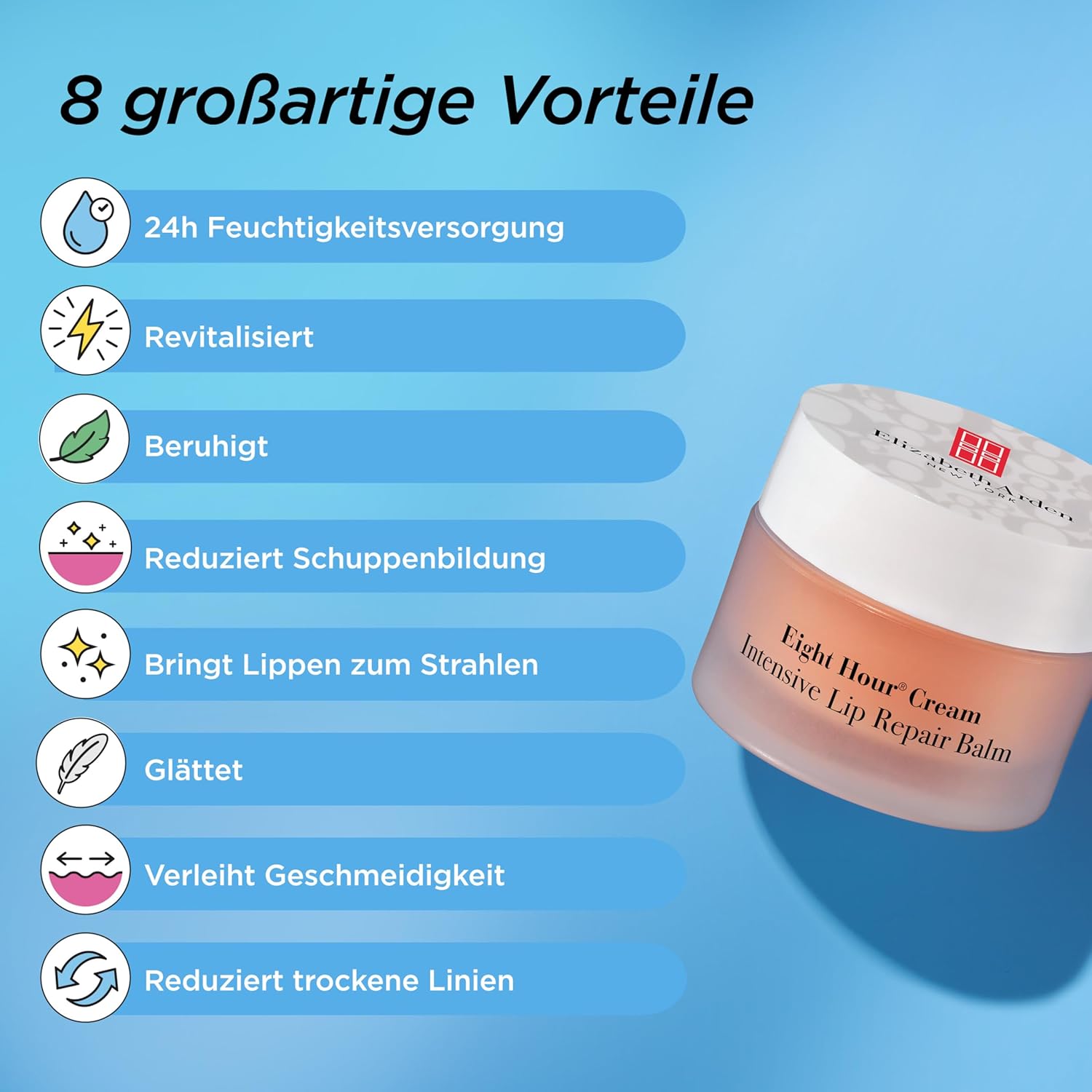 Detalle de Elizabeth Arden Eight Hour Intensiver Reparatur-Lippenbalsam – 10 ml